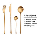 Axyaa Stainless Steel Gold Cutlery Set Matte Kitchen Accessories