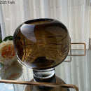 Axyaa Amber Glass Vase: Modern Home Decor Flower Arrangement Desk Decoration