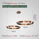 Axyaa Modern LED Chandeliers Metal Rings Pendant Lights for Home Decor
