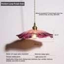 Axyaa Nordic Lotus Leaf Shape Copper Glass Pendant Light