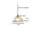 Axyaa Modern Copper Pendant Light Glass Chandelier for Living Dining Bar Kitchen