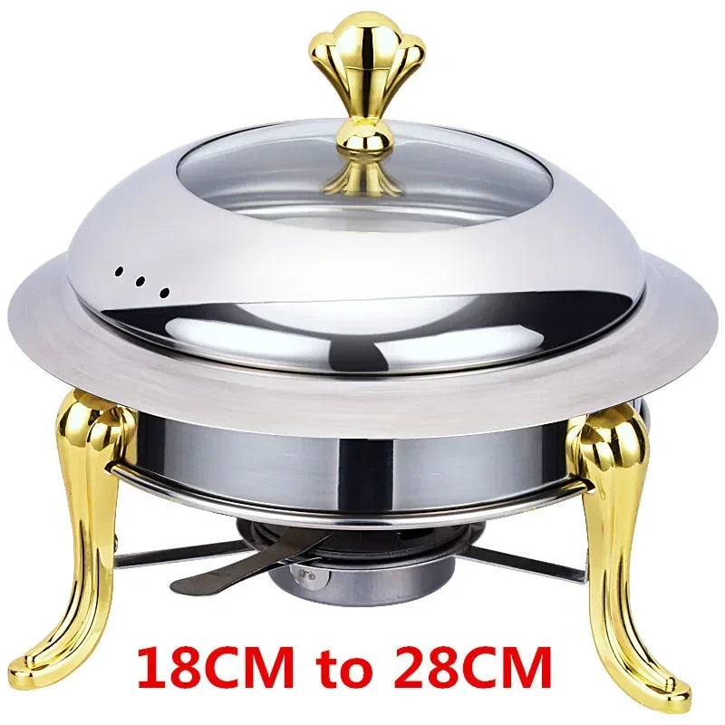 Axya Golden Stainless Steel Alcohol Stove - Small Cooking Hot Pots & Chafing Dish