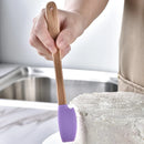 Axyaa Silicone Mini Scraper Set - Wooden Handle Baking Tools