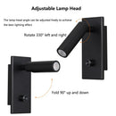 Axyaa Adjustable LED Wall Sconce Dimmable Spotlight Fixture for Living Rooms, Bedrooms