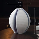 Axyaa Geometric Pleated Ceramic Vase - Abstract Stripes Flowerpot