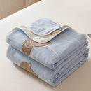 Axyaa Cotton Gauze Throw Blanket, AB Side Towel for Home, Travel & Kids