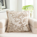 Axyaa Chenille Flower Pillow Cover 45X45 - European Style Decor for Home