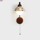 Axyaa Glass Ball LED Wall Lamp with Pull Chain Switch for Bedroom and Living Room
