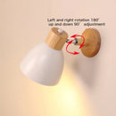 Nordic Wooden Wall Lamp with Switch, Modern Sconce for Home Lighting, Axyaa Brand
