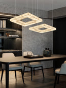 Axyaa Marble Series LED Chandelier Pendant Light - Alabaster Hanging Lamp