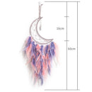 Axyaa Grey Moon Feathers Dream Catcher 60cm Large Handmade Indian Style Wall Hanging