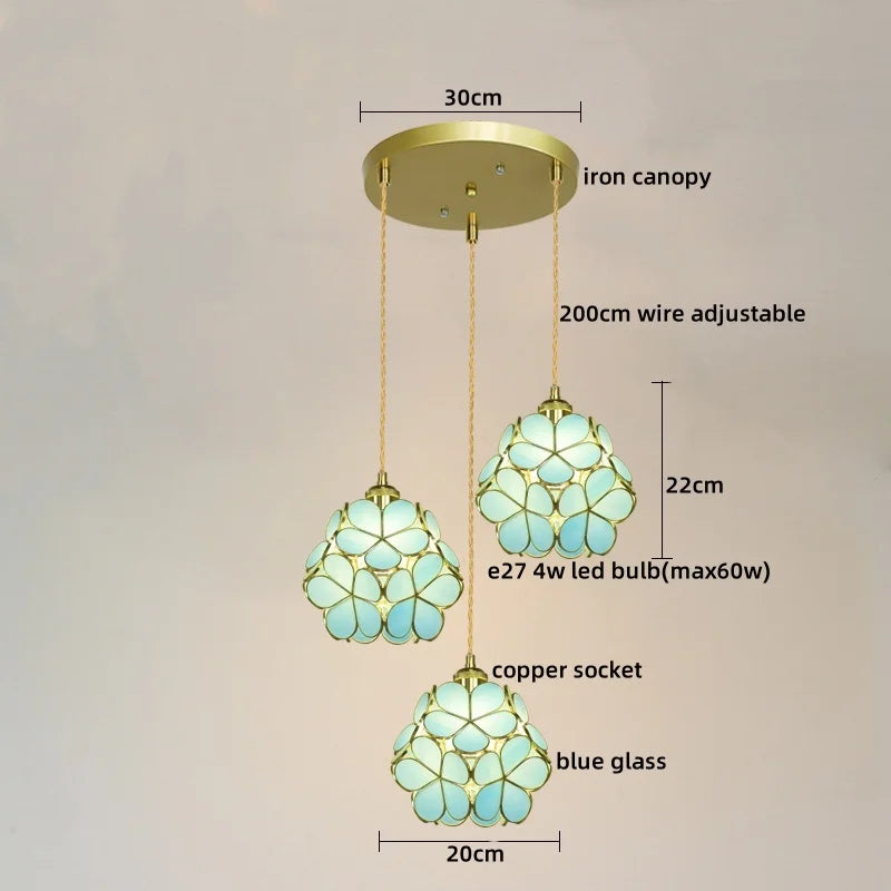 Axyaa Glass LED Pendant Lights Modern Hanging Lamp for Home Decor