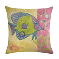 Axyaa Cartoon Sea Pattern Cushion Cover 45*45cm Living Room Sofa Decor Pillowcase