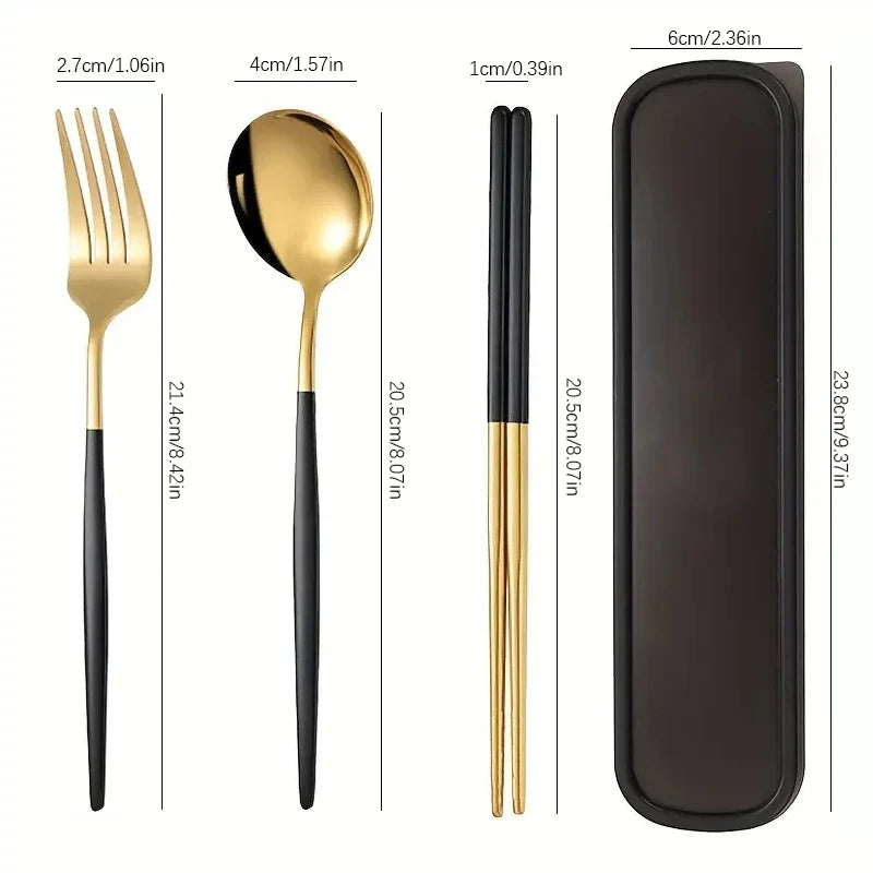 Axyaa Stainless Steel Portable Cutlery Set for Home, Picnics & Students – 3pcs
