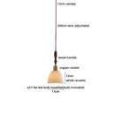 Axyaa White Ceramic LED Pendant Light - Japan Style Hanging Lamp for Home Decor