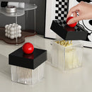 Axyaa Acrylic Cotton Organizer Vanity Dispenser Makeup Holder Swab Qtip Box