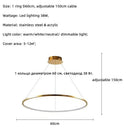 Axyaa Modern Gold Ring LED Pendant Chandelier, Dimmable Circle Living Room Light