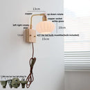 Axyaa Ash Wood LED Wall Fixture Rotatable Glass Bedside Lamp