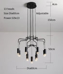Axyaa Modern LED Chandelier: Black Pendant Lighting for Living Room, Restaurant, Bedroom Kitchen