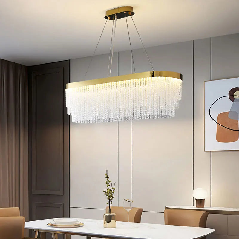 Axyaa Lumina Glass Chandelier - Modern Luxury Lighting for Living Spaces