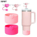 Axyaa Heart Cup Set: 2 Straw Cover Caps, 2 Straw Toppers - 30oz 40oz Tumbler