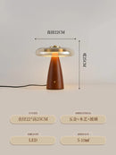 Axyaa Gold Lustre Wood Table Lamp LED for Bedroom Living Room Bar