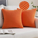 Axyaa Soft Corduroy Cushion Cover in Corn Striped Design for Cozy Living Room Decor.