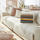 Axyaa Plush Sofa Cover Soft Solid Color Seat Cushion Home Decor