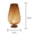 Axyaa Bamboo Handicraft Table Lamp - Vintage Handmade Wooden Light