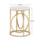 Axyaa 20” Round End Table: Stylish Sofa Side Coffee Cocktail Table