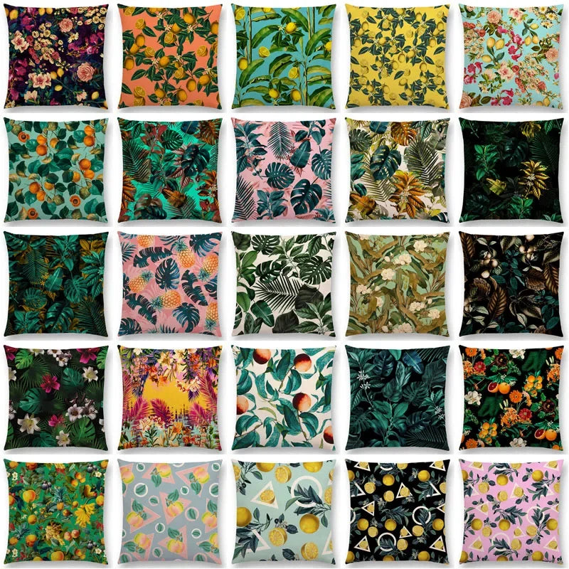 Axyaa Tropical Jungle Garden Throw Pillow Covers