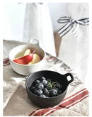 Axyaa Ceramic Breakfast Cereal Bowl with Handle - Small Dessert Yogurt Oat Bowl