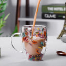 Axya Double Wall Glass Coffee Mugs - Insulated Cup for Hot & Cold Beverages
