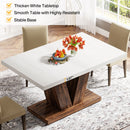 Axyaa 47-Inch White Dining Table for 4, Heavy Duty Farmhouse Kitchen Table