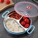 Axyaa Stainless Steel Round Lunch Box | Leak-proof Kids Bento Box with Compartments
