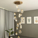 Axyaa Luxury Crystal Ceiling Pendant Light with LED for Villa Living