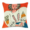 Axyaa Matisse Portrait Art Printed Cushion Cover 45X45cm