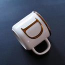 Axyaa Light Luxury Nordic Bone Couple Cup - Gold Relief Ceramic Mug