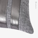 Axyaa Silver Gray PU Stitching Square Pillow Cushion - Luxury Model Room and Hotel Essential