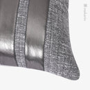 Axyaa Silver Gray PU Stitching Square Pillow: High-End Luxury Model Room Cushion