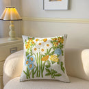 Axyaa Pastoral Flower Embroidery Pillowcase - Canvas Towel Sofa Cushion Cover