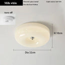 Axyaa Cream White Glass LED Ceiling Lamp - Nordic Style Home Decor