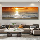 Axyaa Beach Sunset Canvas Wall Art for Aesthetic Living Room Decor