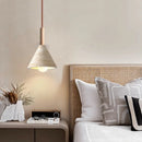 Axyaa Wood Yellow Travertine LED Pendant Lights - Japan Style Kitchen Island Hanglamp