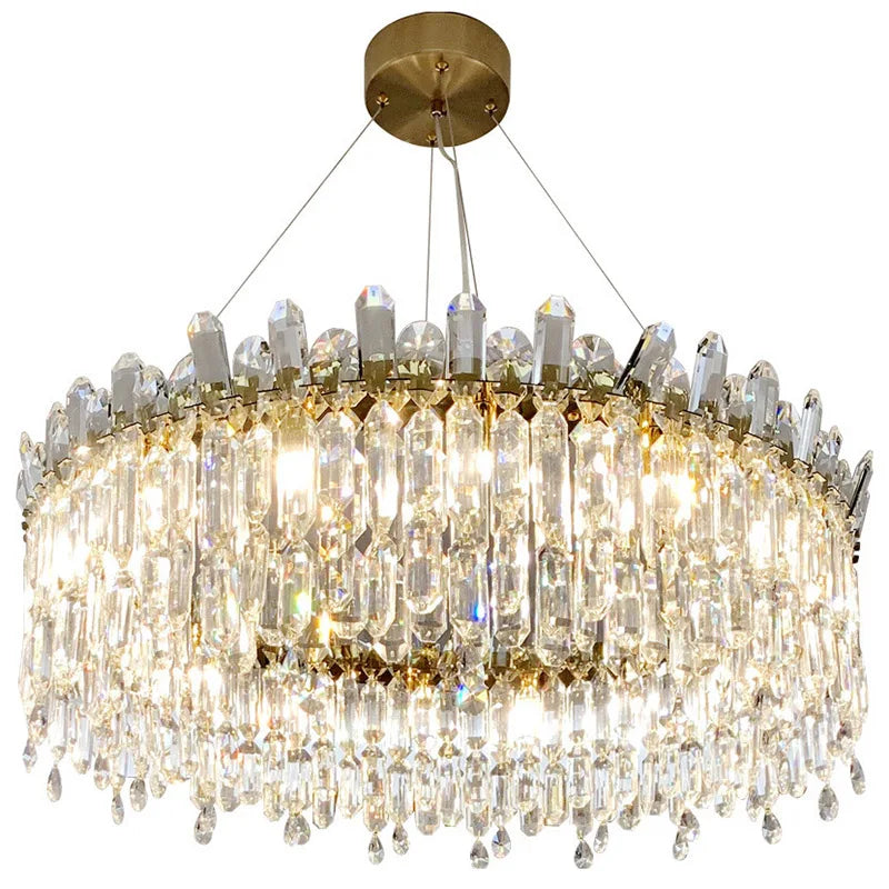 Axyaa Crystal Ceiling Chandelier: Postmodern Luxury for Home Living Room, Dining Room, Bedroom.