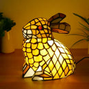 Axyaa Tiffany Rabbit Table Lamp Stained Glass Decoration Desk Lamp