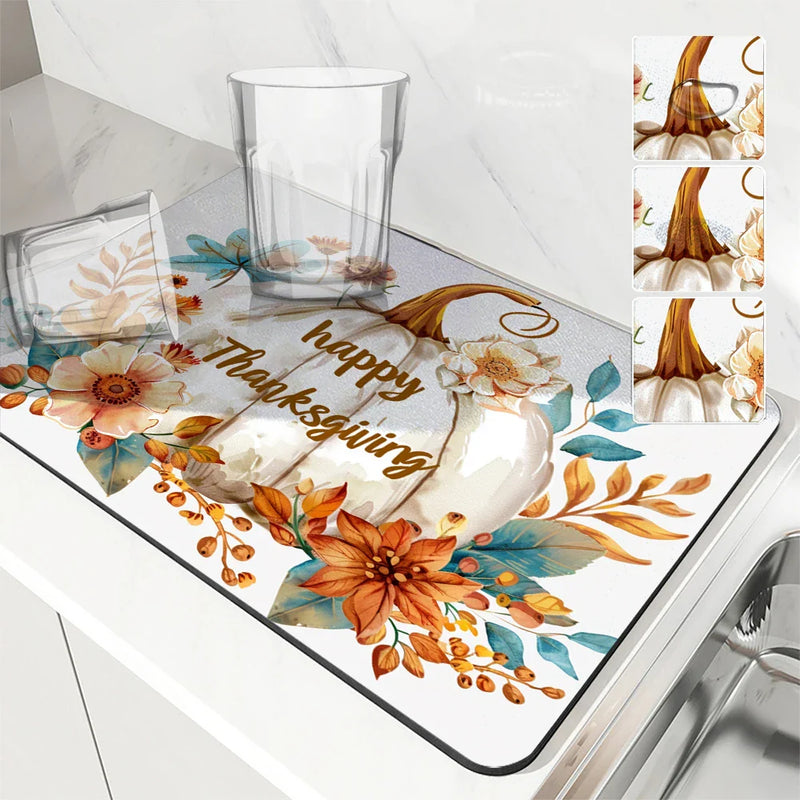 Axyaa Flower Branches Drying Mat - Absorbent Dish Placemat