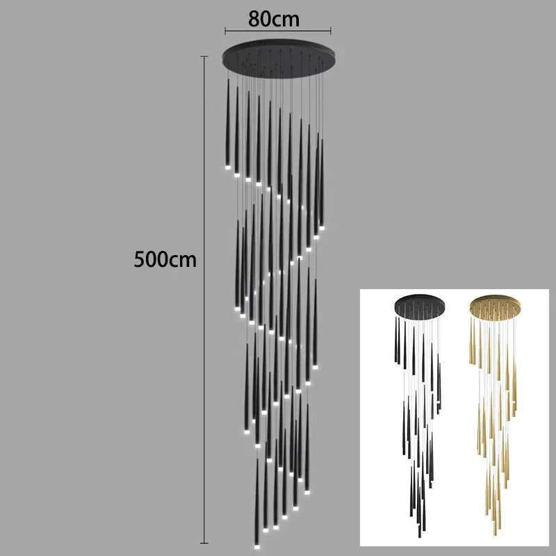 Axyaa Staircase Chandeliers LED Pendant Light Lamps Modern Decor for Living Room