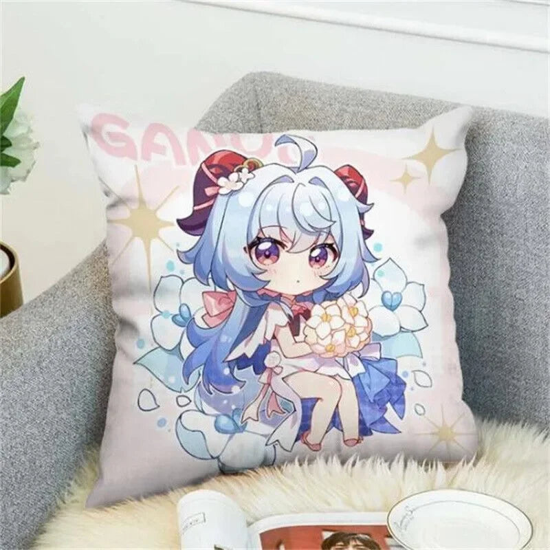 Axyaa Anime Genshin Impact Pillow Case Decor Cover for Bed and Sofa