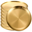Axyaa Round Camping Dinner Plates, Rust-Proof & Stackable, Set of 8